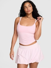 Victoria's Secret Pink Pink and White Stripe Cross Back Tank Top - Image 2 of 3