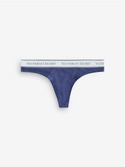 Victoria's Secret Pink/Blue Thong Logo 4 Pack Knickers - Image 3 of 7