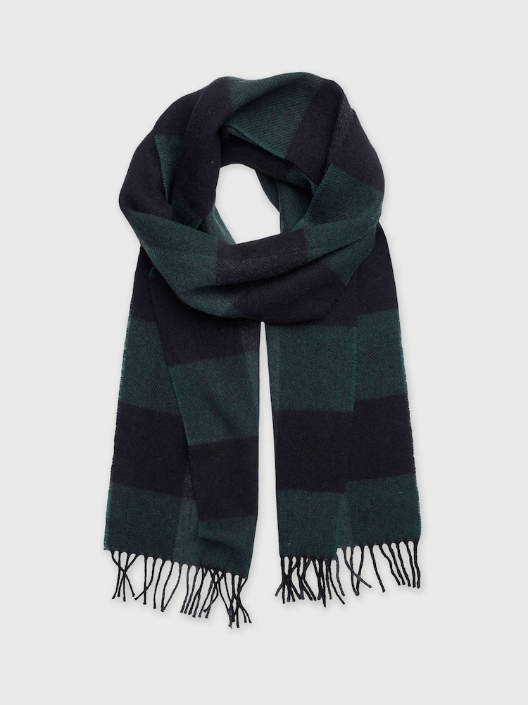 Brook Taverner Blue Check Scarf - Image 1 of 4 Brook Taverner Blue Check Scarf - Image 1 of 4