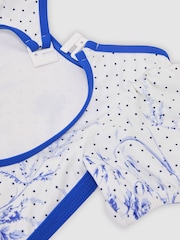 Reiss Blue Print Clemmie Floral Print Puff Sleeve Swimsuit - Image 3 of 3