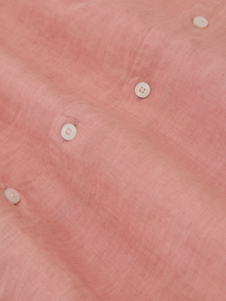 Reiss Watermelon Pink Ruban Linen Cutaway-Collar Regular-Fit Shirt - Image 6 of 6