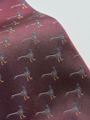 Brook Taverner עניבה ממשי טהור בעיטור פסיונים - תמונה 4 מתוך 4