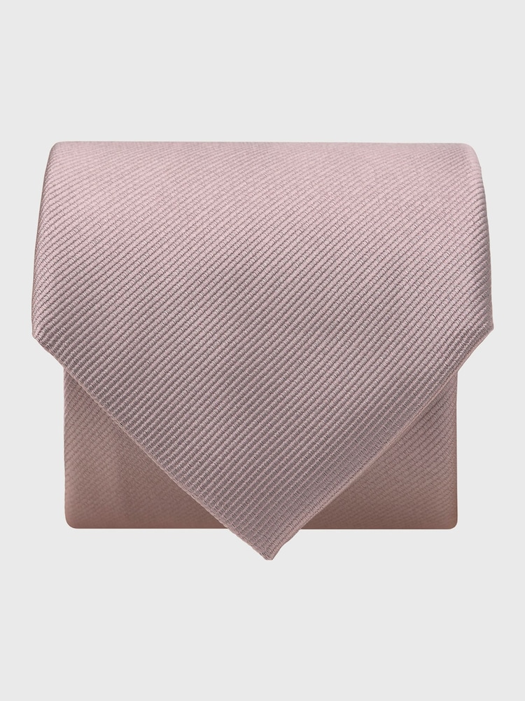 Brook Taverner Pink Twill Pure Silk Tie - Image 1 of 4