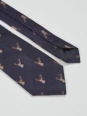 Brook Taverner Blue Stag Pure Silk Tie - Image 2 of 4
