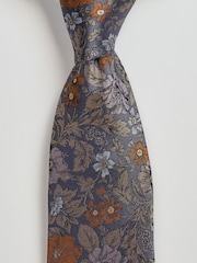 Brook Taverner Blue Multi Floral Pure Silk Tie and Pocket Square Set - Image 3 of 4