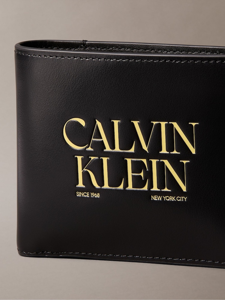 Calvin Klein Black Logo Graphic Billfold Coin Wallet - Image 4 of 4