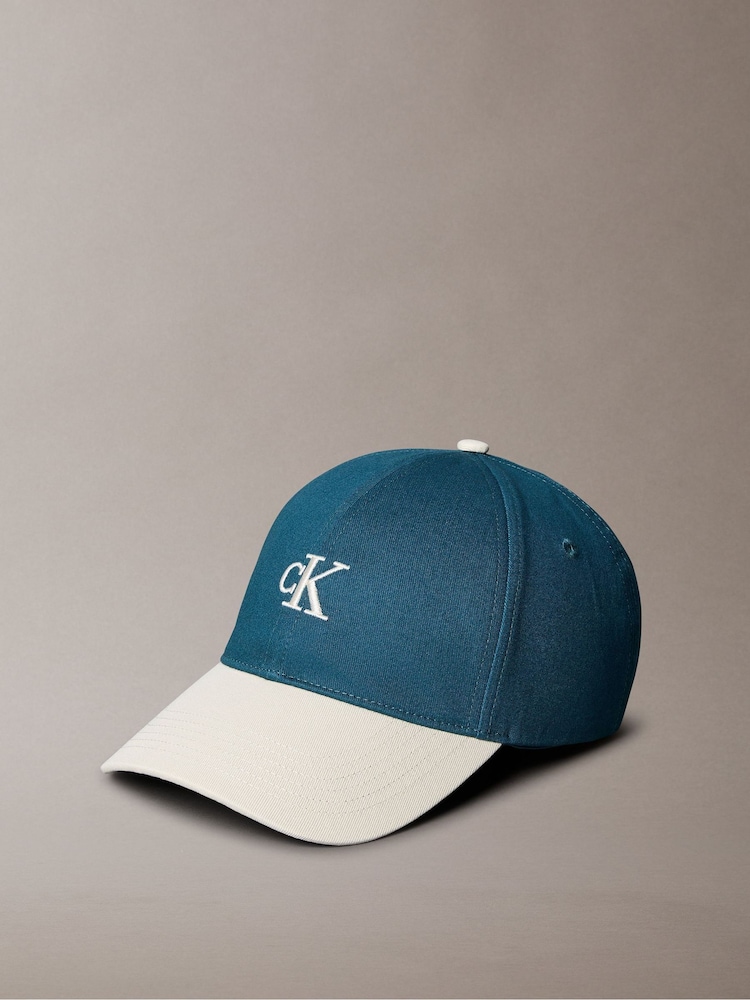 Calvin Klein Blue Colorblock Embroidered Logo Cap - Image 1 of 4