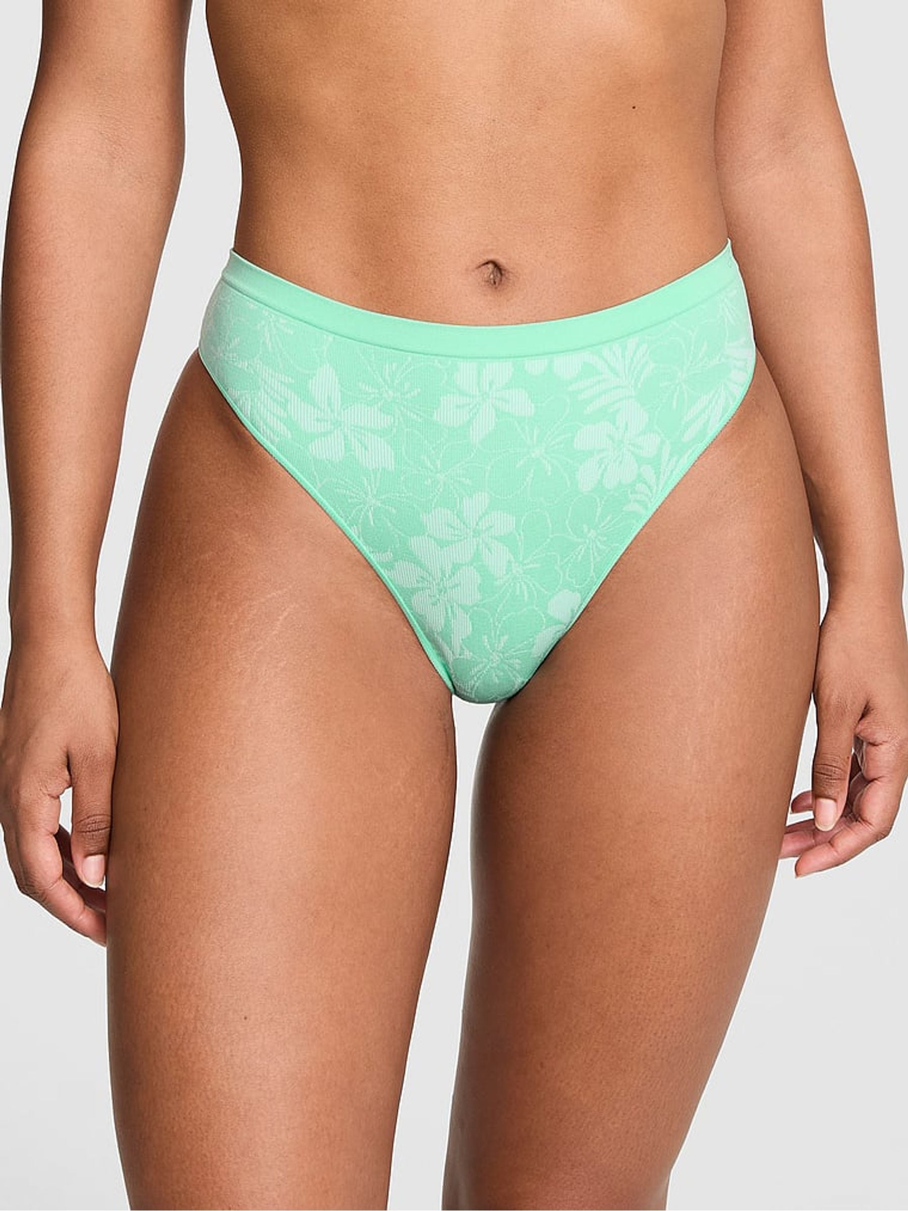 Victoria's Secret PINK Sea Green Hibiscus Brazilian Knickers
