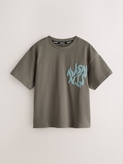 smALLSAINTS Khaki Green Oversized Orlando Logo Crew T-Shirt - Image 6 of 10