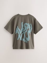smALLSAINTS Khaki Green Oversized Orlando Logo Crew T-Shirt - Image 7 of 10