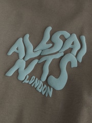 smALLSAINTS Khaki Green Oversized Orlando Logo Crew T-Shirt - Image 8 of 10