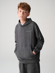 smALLSAINTS Charcoal Grey Underground Oversized Pullover Hoodie - Image 2 of 11