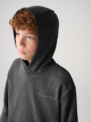 smALLSAINTS Charcoal Grey Underground Oversized Pullover Hoodie - Image 4 of 11