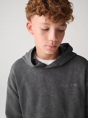 smALLSAINTS Charcoal Grey Underground Oversized Pullover Hoodie - Image 5 of 11