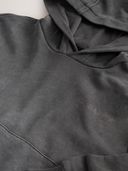 smALLSAINTS Charcoal Grey Underground Oversized Pullover Hoodie - Image 9 of 11