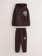 smALLSAINTS Dark Brown Orlando Oversized Hoddie and Jogger Set - Image 10 of 16