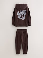 smALLSAINTS Dark Brown Orlando Oversized Hoddie and Jogger Set - Image 11 of 16