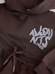 smALLSAINTS Dark Brown Orlando Oversized Hoddie and Jogger Set - Image 13 of 16