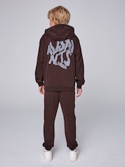 smALLSAINTS Dark Brown Orlando Oversized Hoddie and Jogger Set - Image 4 of 16