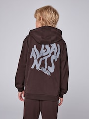 smALLSAINTS Dark Brown Orlando Oversized Hoddie and Jogger Set - Image 5 of 16