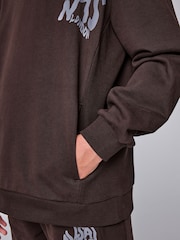 smALLSAINTS Dark Brown Orlando Oversized Hoddie and Jogger Set - Image 9 of 16