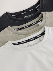Washed Grey/Black - smALLSAINTS Logo Ronde hals Relaxed T-shirts 3 Pack - Afbeelding 7 van 8