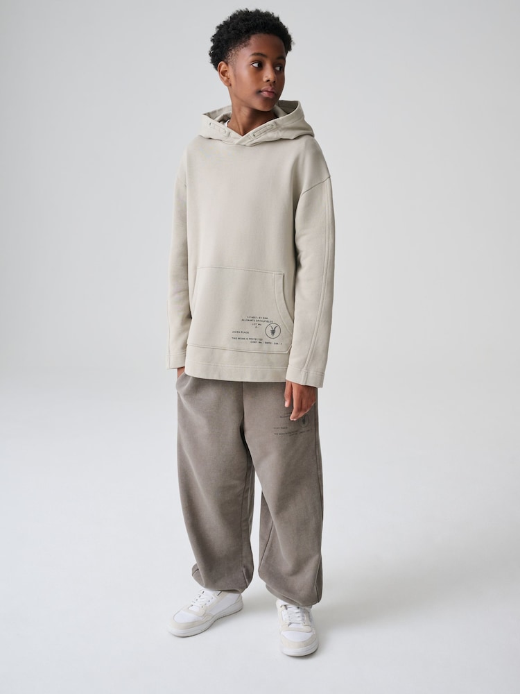 smALLSAINTS Stone Stamp Oversized Hoodie and Joggers Set - Image 1 of 14