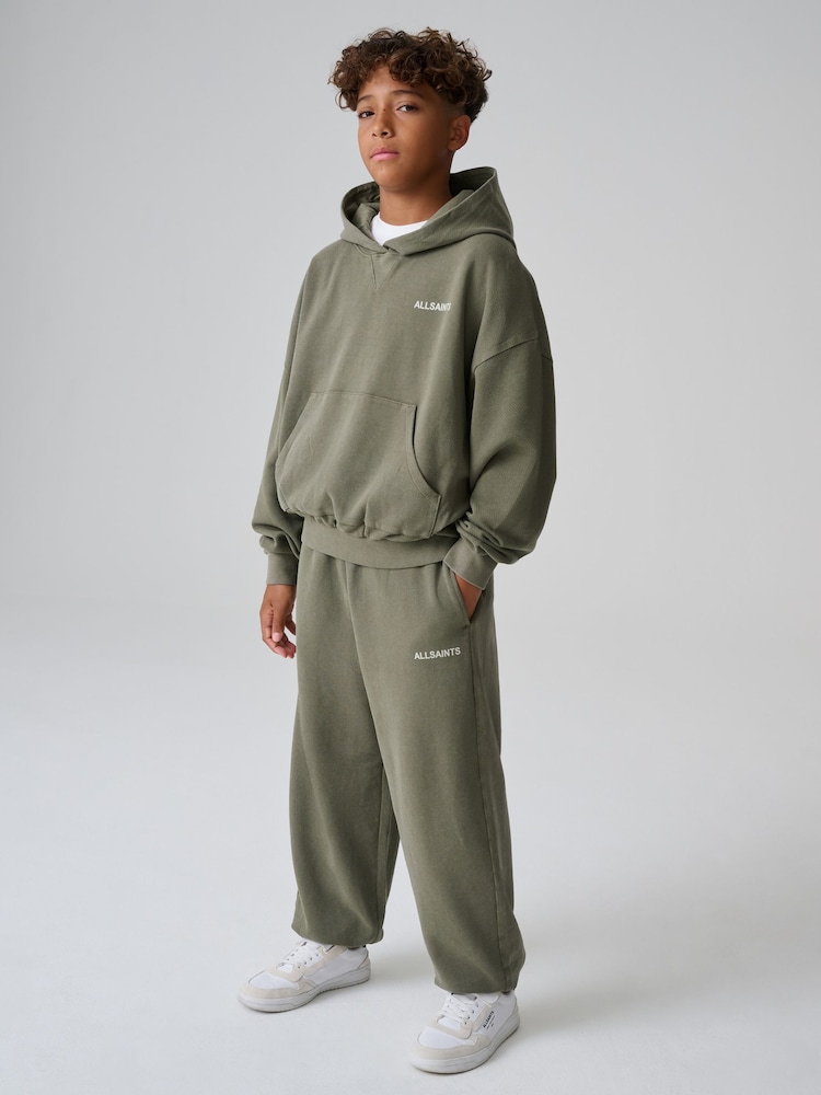 SmALLSAINTS Khaki Green Block Logo Washed Hoodie and Jogger Set - Image 1 of 1 SmALLSAINTS Khaki Green Block Logo Washed Hoodie and Jogger Set - Image 1 of 1