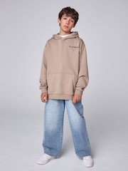 smALLSAINTS Light Brown Oversized Underground Pullover Hoodie - Image 2 of 9