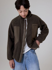 smALLSAINTS Brown Underground Fleece Jacket - Image 1 of 12