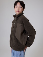 smALLSAINTS Brown Underground Fleece Jacket - Image 2 of 12