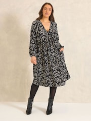 Evans Black Balloon Sleeve Dress - Image 2 of 5