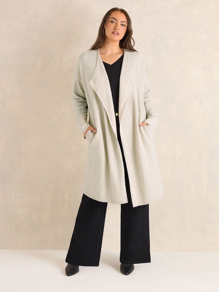Evans Natural Premium Waterfall Cardigan - Image 2 of 6 Evans Natural Premium Waterfall Cardigan - Image 2 of 6