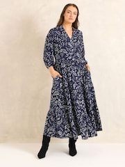 Evans Blue Tiered Dress - Image 1 of 5