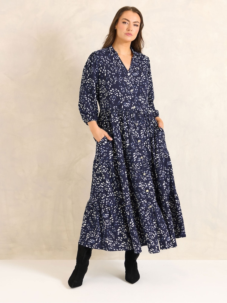 Evans Blue Tiered Dress - Image 1 of 5