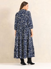 Evans Blue Tiered Dress - Image 2 of 5