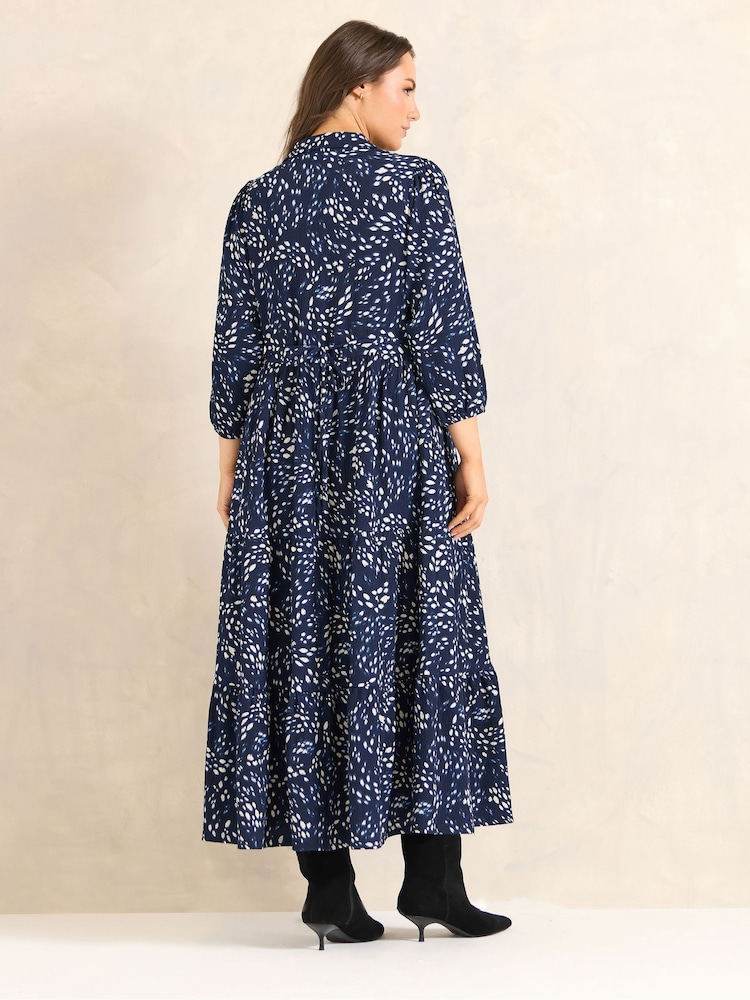 Evans Blue Tiered Dress - Image 2 of 5