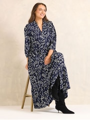 Evans Blue Tiered Dress - Image 3 of 5