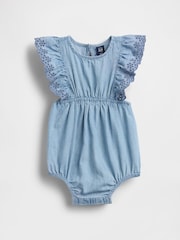 Gap Blue Eyelet Denim One-Piece (0-24mths) - Image 1 of 3