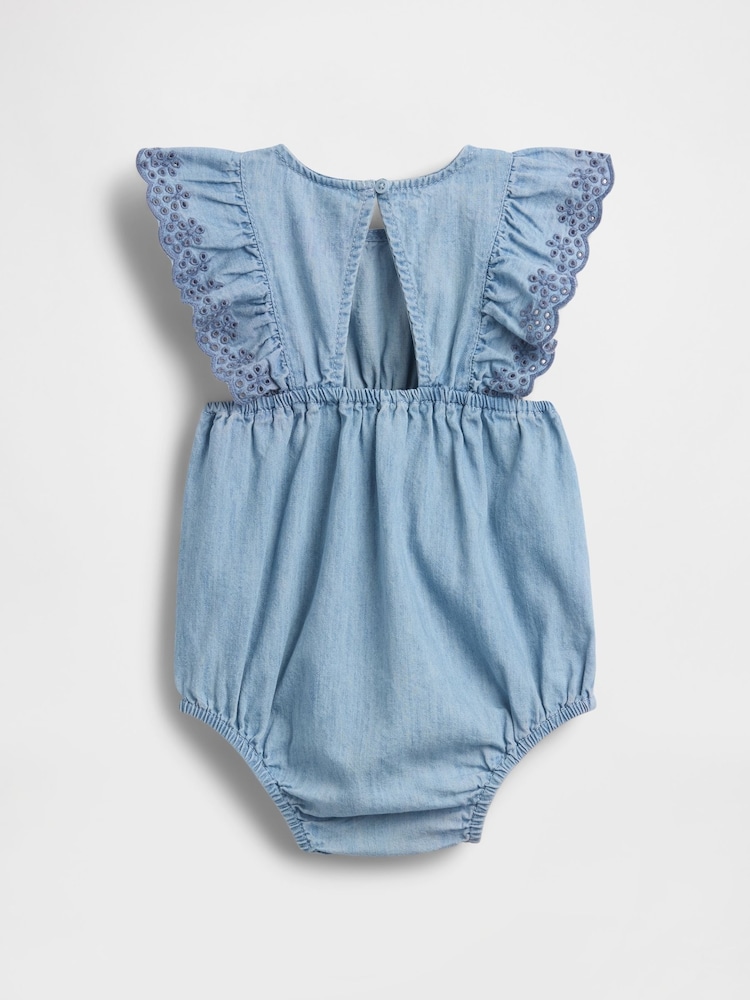 Gap Blue Eyelet Denim One-Piece (0-24mths) - Image 2 of 3