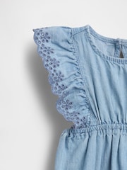 Gap Blue Eyelet Denim One-Piece (0-24mths) - Image 3 of 3