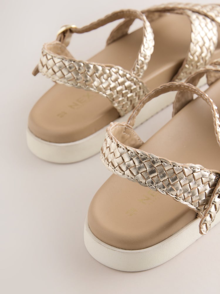 Gold Forever Comfort® Weave Footbed Sandals - Image 9 of 9 Gold Forever Comfort® Weave Footbed Sandals - Image 9 of 9