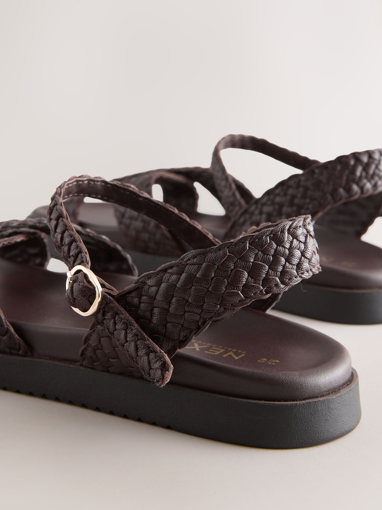 Chocolate Brown Forever Comfort® Weave Footbed Sandals - Image 10 of 10 Chocolate Brown Forever Comfort® Weave Footbed Sandals - Image 10 of 10