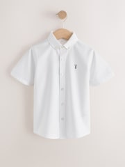 White Short Sleeve Premium Oxford Shirt (3-17yrs) - Image 1 of 4