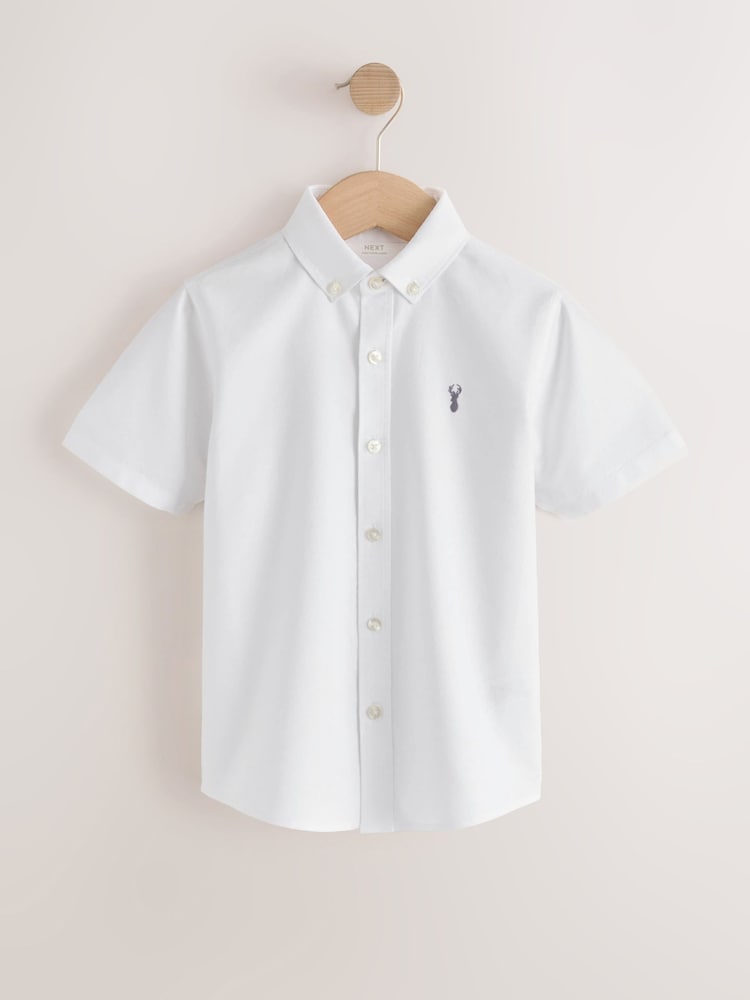 White Short Sleeve Premium Oxford Shirt (3-17yrs) - Image 1 of 4 White Short Sleeve Premium Oxford Shirt (3-17yrs) - Image 1 of 4