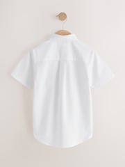 White Short Sleeve Premium Oxford Shirt (3-17yrs) - Image 2 of 4