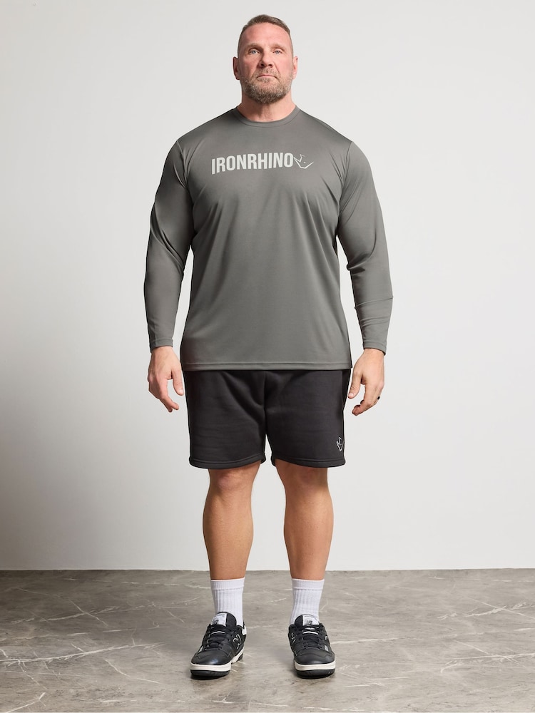 BadRhino Big & Tall Grey Ironrhino Long Sleeve Text Logo T-Shirt - Image 2 of 6