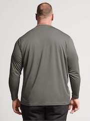 BadRhino Big & Tall Grey Ironrhino Long Sleeve Text Logo T-Shirt - Image 3 of 6