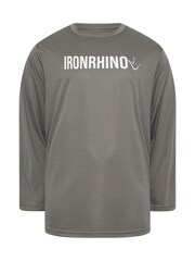 BadRhino Big & Tall Grey Ironrhino Long Sleeve Text Logo T-Shirt - Image 5 of 6