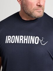 BadRhino Big & Tall Blue Ironrhino Short Sleeve Text Logo T-Shirt - Image 4 of 6